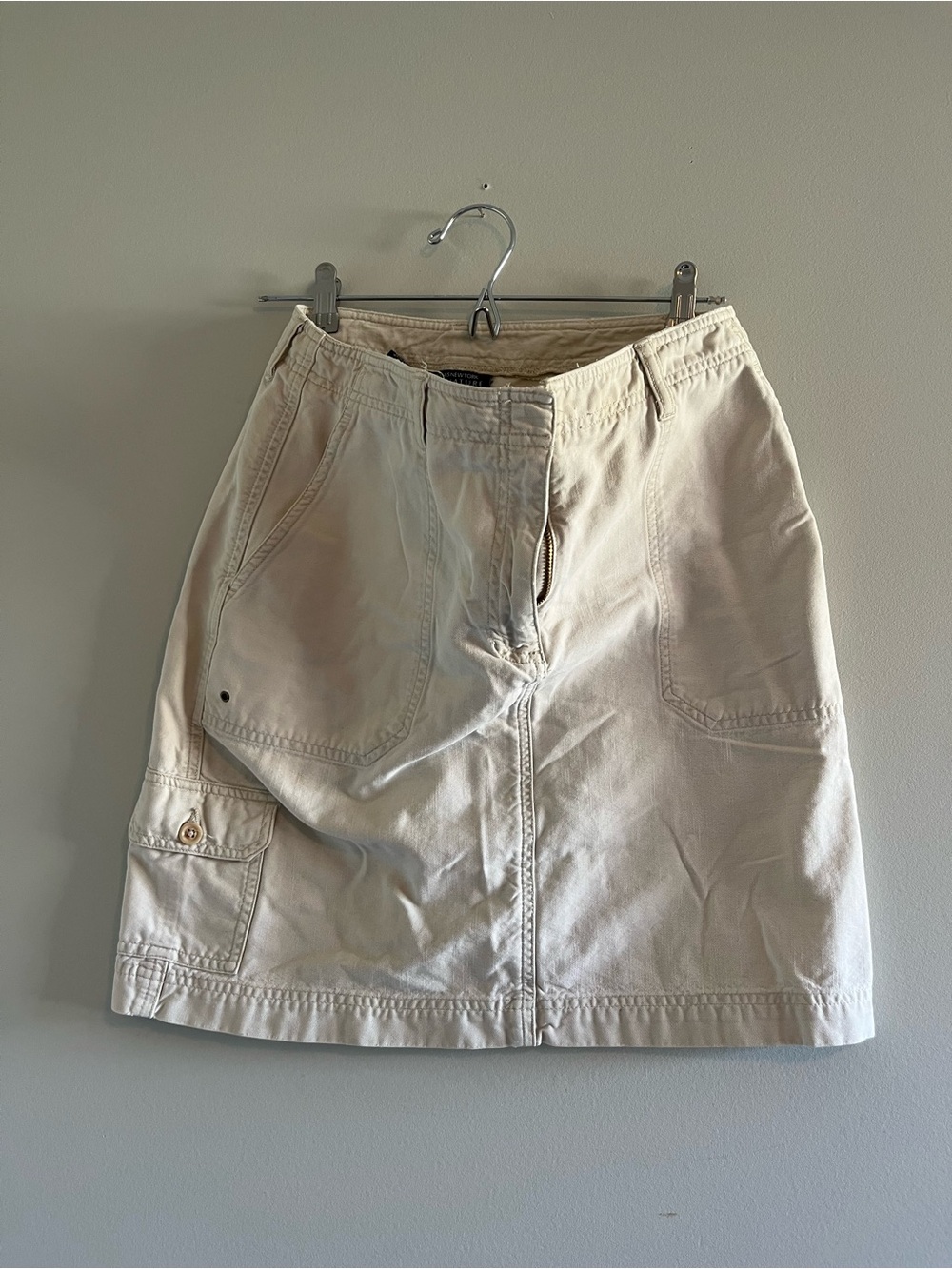 Jones New York Cream Casual Skirt with Cargo Detail